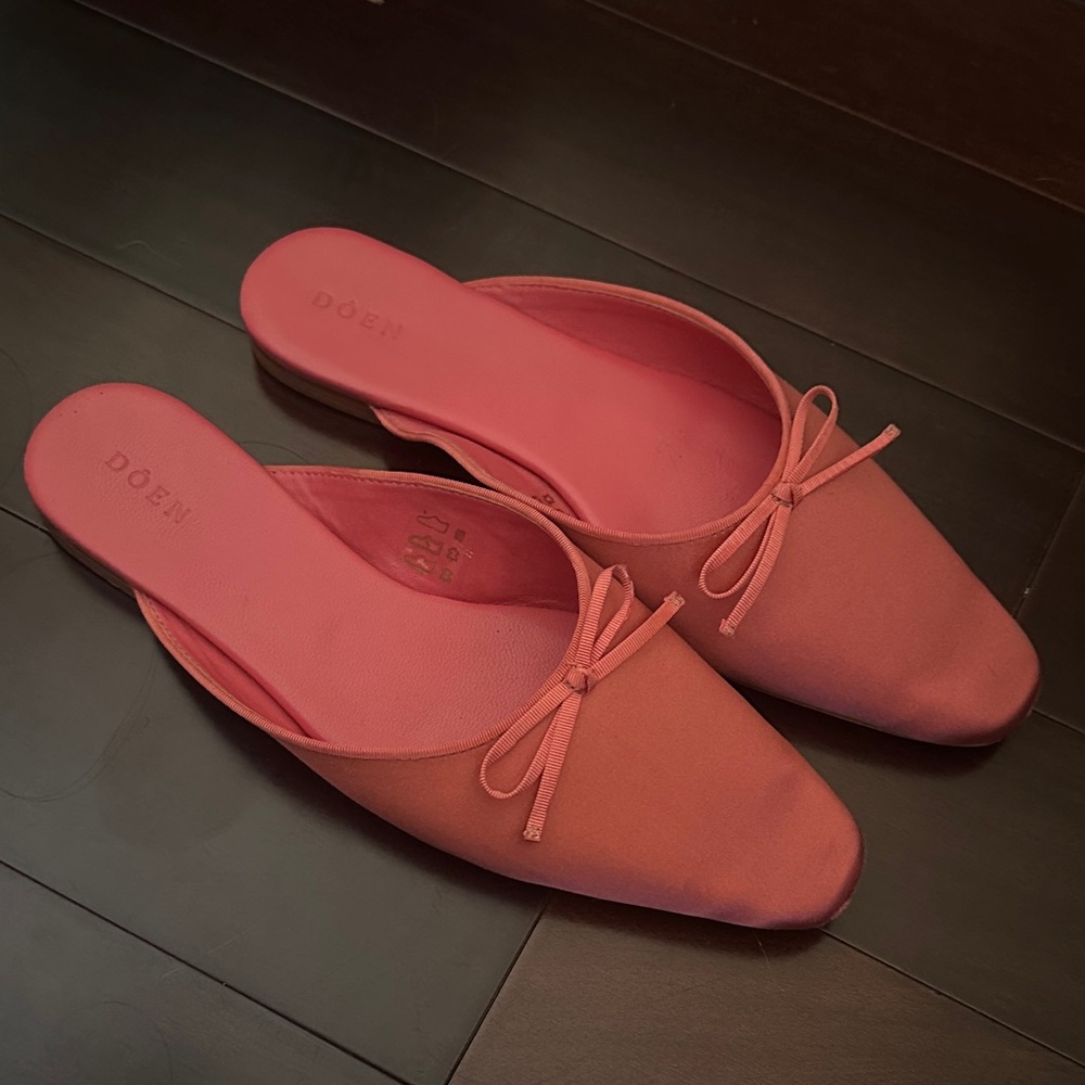 Doen Coral Bow Backless Flats